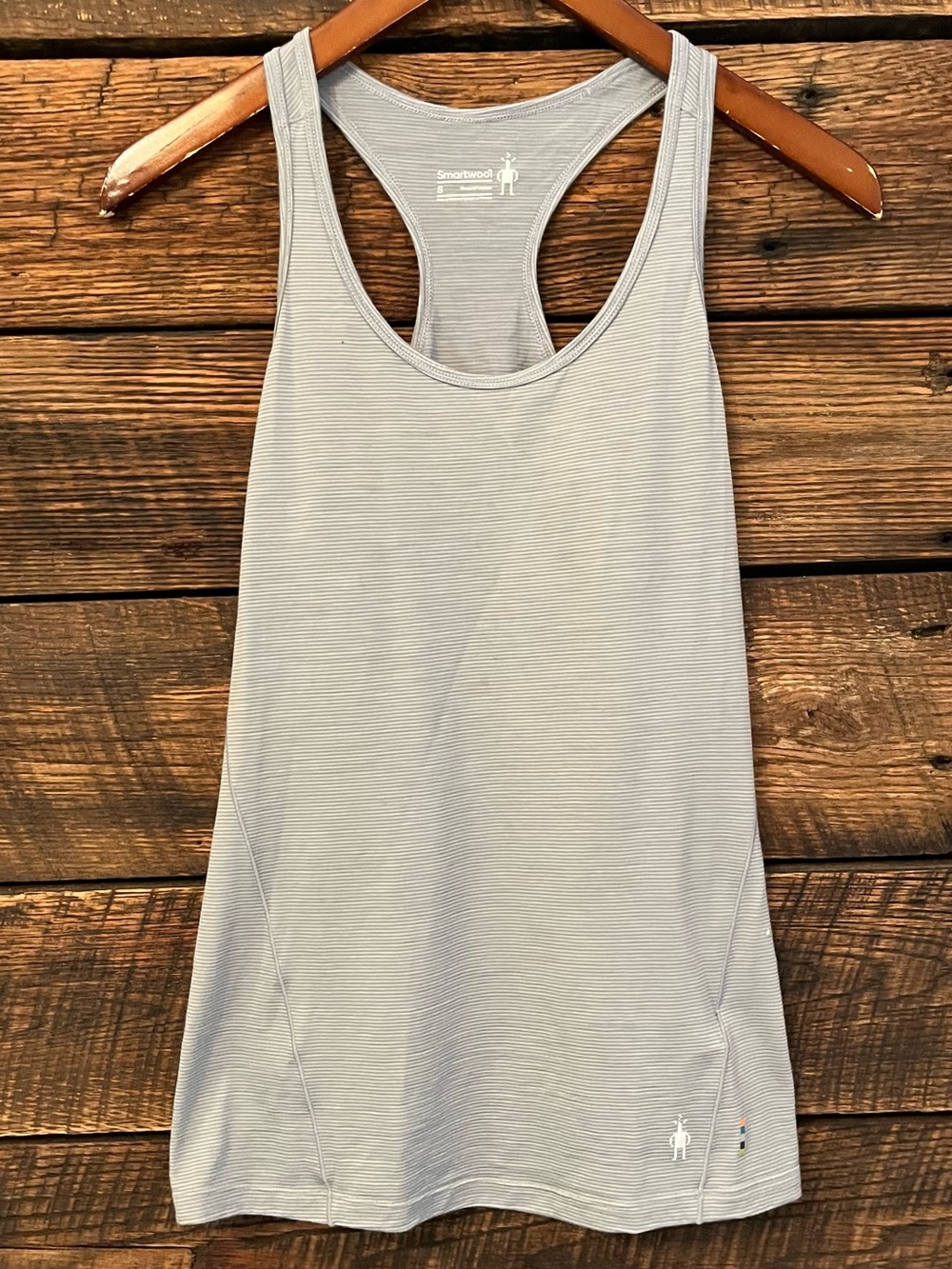 Smartwool gray stripe tank top base layer lightweight small